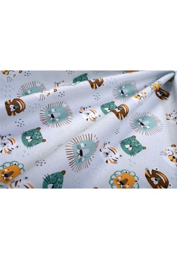 Σεντονάκι Λίκνου bebe Big Cats 28 80X110 Light Aqua 100% Cotton Σεντονάκι Λίκνου bebe Big Cats 28 80X110 Light Aqua 100% Cotton