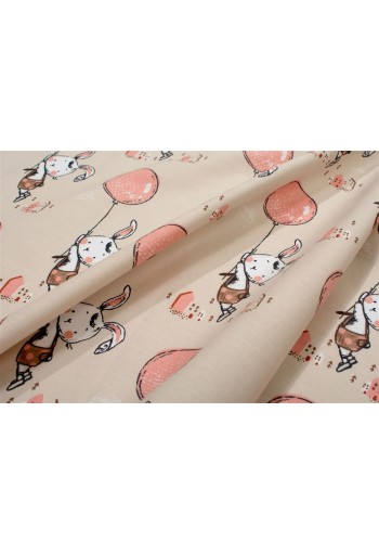 Σεντονάκι Λίκνου bebe Floating Bunny 714 80X110 Beige-Salmon 100% Cotton Σεντονάκι Λίκνου bebe Floating Bunny 714 80X110 Beige-Salmon 100% Cotton