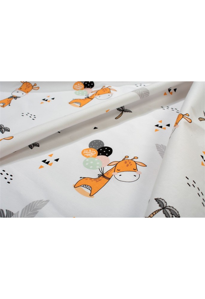 Σεντονάκι Λίκνου bebe Giraffe 599 80X110 White-Orange 100% Cotton Σεντονάκι Λίκνου bebe Giraffe 599 80X110 White-Orange 100% Cotton