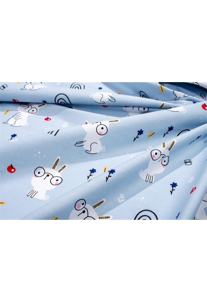 Σεντονάκι Λίκνου bebe Rabbit Garden 584 80X110 Sky Blue 100% Cotton Σεντονάκι Λίκνου bebe Rabbit Garden 584 80X110 Sky Blue 100% Cotton