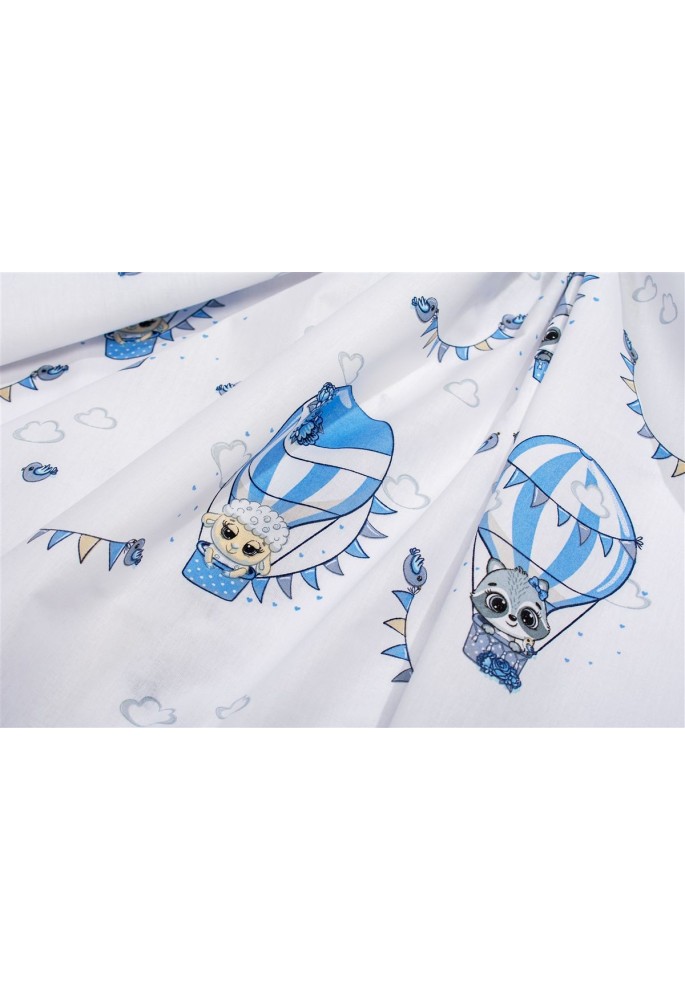 Σεντονάκι Λίκνου bebe The Floating Zoo 596 80X110 White-Blue 100% Cotton Σεντονάκι Λίκνου bebe The Floating Zoo 596 80X110 White-Blue 100% Cotton