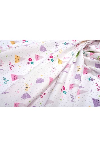Σεντονάκι Λίκνου bebe Whimsical Mountainside 587 80X110 White-Pastel Lilac 100% Cotton Σεντονάκι Λίκνου bebe Whimsical Mountainside 587 80X110 White-Pastel Lilac 100% Cotton