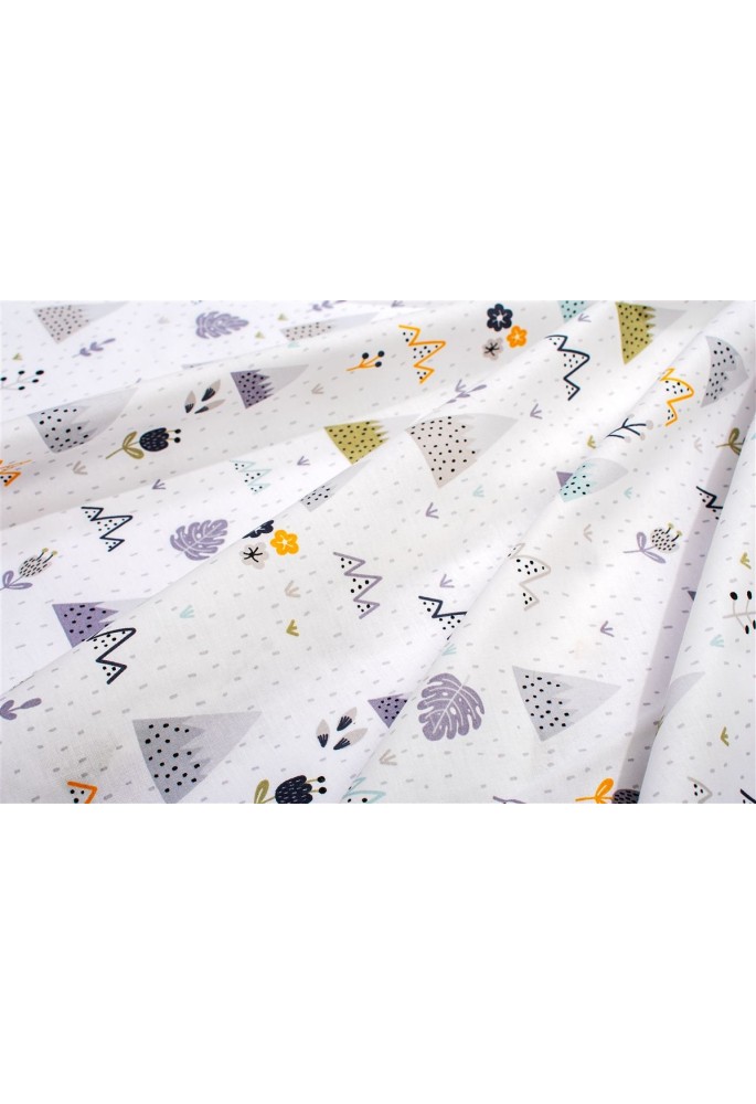 Σεντονάκι Λίκνου bebe Whimsical Mountainside 588 80X110 White-Grey 100% Cotton