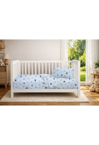 Σεντόνια Εμπριμέ Σετ 3 τεμ bebe Bear's Playtime 591 120X160 Sky Blue 100% Cotton Σεντόνια Εμπριμέ Σετ 3 τεμ bebe Bear's Playtime 591 120X160 Sky Blue 100% Cotton