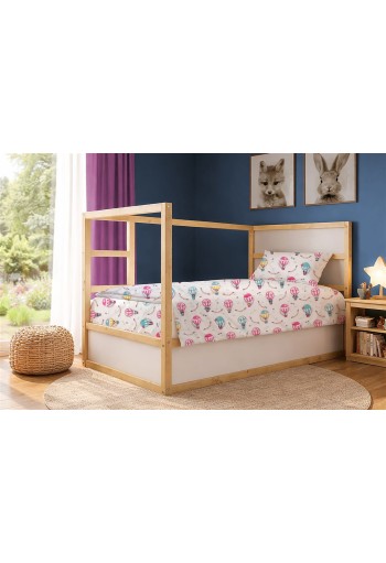 Σεντόνια Εμπριμέ Σετ 3 τεμ kids The Floating Zoo 597 160X240 White-Pink 100% Cotton Σεντόνια Εμπριμέ Σετ 3 τεμ kids The Floating Zoo 597 160X240 White-Pink 100% Cotton