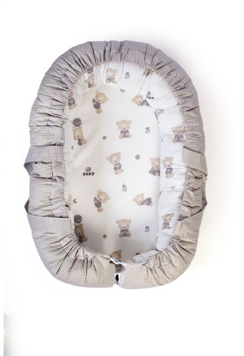 Φωλιά Ύπνου bebe Bear's Nest 05 85x60x15 White-Grey 100% Cotton Φωλιά Ύπνου bebe Bear's Nest 05 85x60x15 White-Grey 100% Cotton