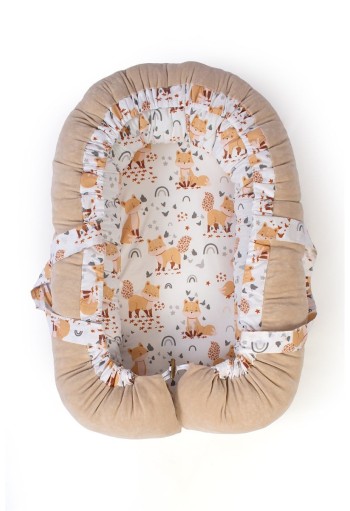 Φωλιά Ύπνου bebe Cute Fox 02 85x60x15 White-Beige 100% Cotton Φωλιά Ύπνου bebe Cute Fox 02 85x60x15 White-Beige 100% Cotton