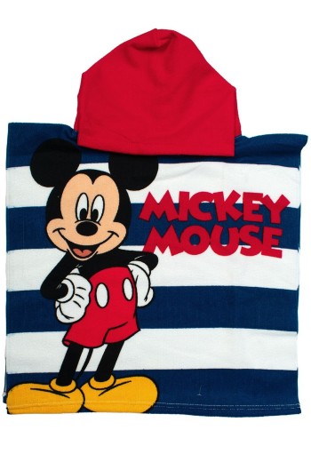Πόντσο Θαλάσσης Quick Dry Disney Home Mickey 193 50X100 White-Dark Blue 100% Microfiber Πόντσο Θαλάσσης Quick Dry Disney Home Mickey 193 50X100 White-Dark Blue 100% Microfiber
