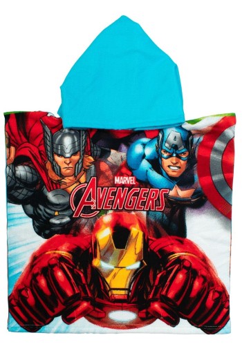 Πόντσο Θαλάσσης Quick Dry Marvel Avengers 198 50X100 White-Multi 100% Microfiber