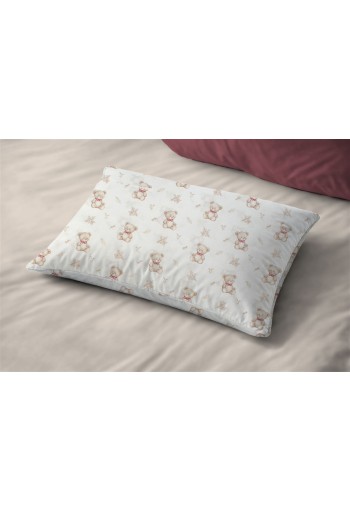 Μαξιλαροθήκη Εμπριμέ bebe Newborn Bear 716 35x45 White-Beige 100% Cotton Μαξιλαροθήκη Εμπριμέ bebe Newborn Bear 716 35x45 White-Beige 100% Cotton