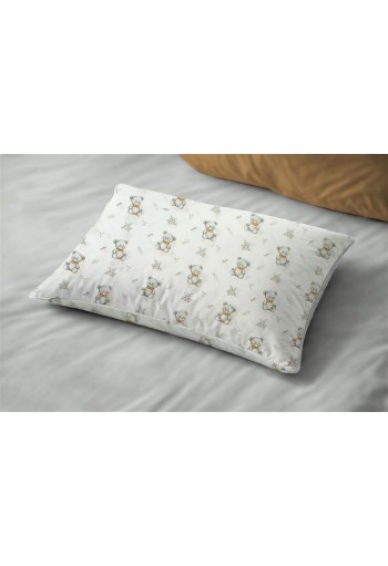 Μαξιλαροθήκη Εμπριμέ kids Newborn Bear 717 50x70 White-Grey 100% Cotton Μαξιλαροθήκη Εμπριμέ kids Newborn Bear 717 50x70 White-Grey 100% Cotton