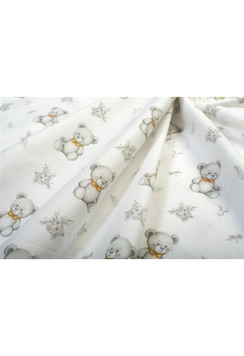 Πάνα Χασέ bebe Newborn Bear 717 80x80 White-Grey 100% Cotton Πάνα Χασέ bebe Newborn Bear 717 80x80 White-Grey 100% Cotton