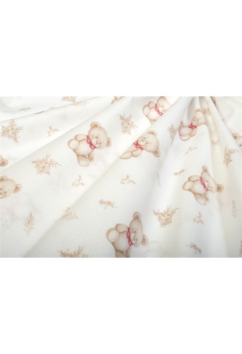 Σεντονάκι Λίκνου bebe Newborn Bear 716 80x110 White-Beige 100% Cotton Σεντονάκι Λίκνου bebe Newborn Bear 716 80x110 White-Beige 100% Cotton