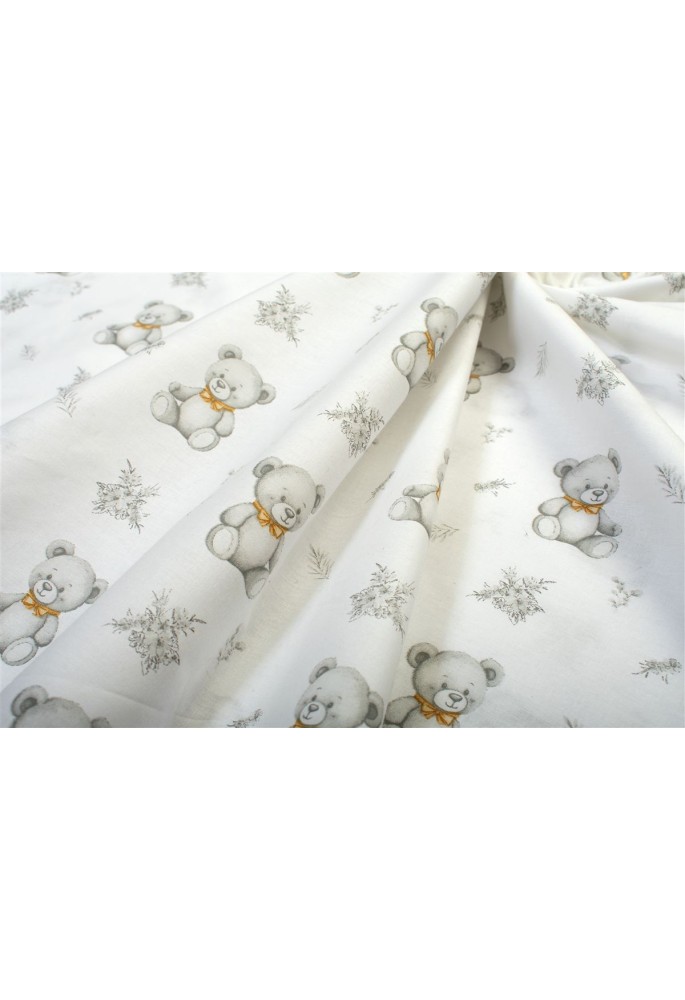 Σεντονάκι Λίκνου bebe Newborn Bear 717 80x110 White-Grey 100% Cotton Σεντονάκι Λίκνου bebe Newborn Bear 717 80x110 White-Grey 100% Cotton