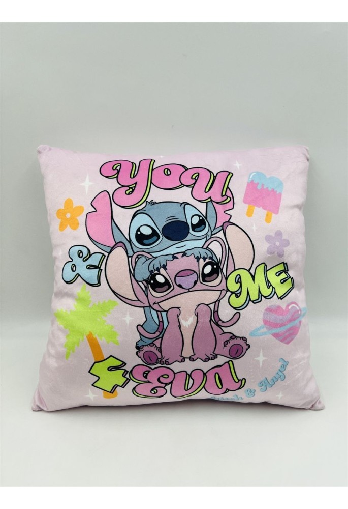 Βελούδινο Μαξιλάρι Disney Home Stitch & Angel 614 38X38 Baby Pink 100% Velboa Βελούδινο Μαξιλάρι Disney Home Stitch & Angel 614 38X38 Baby Pink 100% Velboa