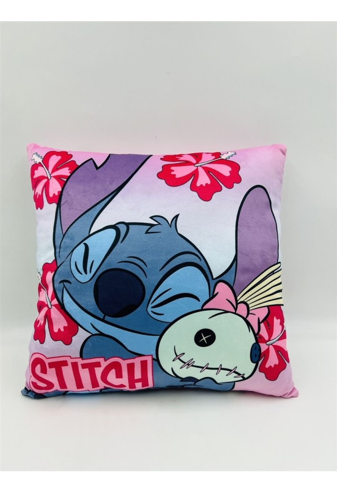 Βελούδινο Μαξιλάρι Disney Home Stitch 613 38X38 Pink 100% Velboa