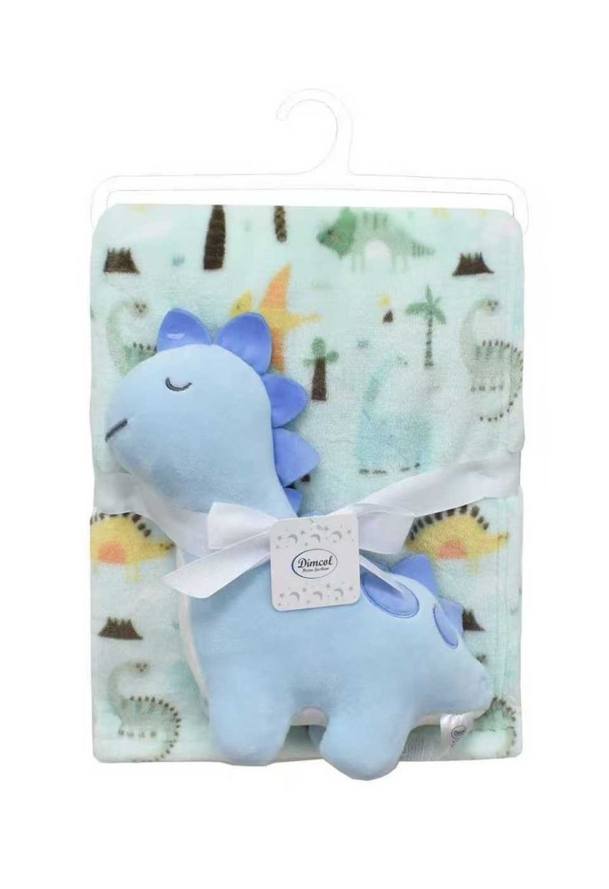 Λούτρινο Ζωάκι Σετ 2 Τεμ. bebe Dinosaur 22 Ύψος 25 cm & Εμπριμέ Κουβέρτα Coral Fleece 75x100 cm Sky Blue 100% Polyester Λούτρινο Ζωάκι Σετ 2 Τεμ. bebe Dinosaur 22 Ύψος 25 cm & Εμπριμέ Κουβέρτα Coral Fleece 75x100 cm Sky Blue 100% Polyester