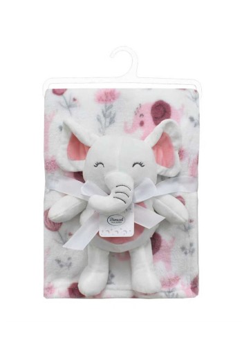 Λούτρινο Ζωάκι Σετ 2 Τεμ. bebe Elephant 20 Ύψος 25 cm & Εμπριμέ Κουβέρτα Coral Fleece 75x100 cm White-Pink 100% Polyester Λούτρινο Ζωάκι Σετ 2 Τεμ. bebe Elephant 20 Ύψος 25 cm & Εμπριμέ Κουβέρτα Coral Fleece 75x100 cm White-Pink 100% Polyester
