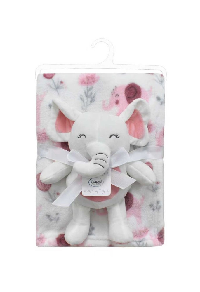 Λούτρινο Ζωάκι Σετ 2 Τεμ. bebe Elephant 20 Ύψος 25 cm & Εμπριμέ Κουβέρτα Coral Fleece 75x100 cm White-Pink 100% Polyester Λούτρινο Ζωάκι Σετ 2 Τεμ. bebe Elephant 20 Ύψος 25 cm & Εμπριμέ Κουβέρτα Coral Fleece 75x100 cm White-Pink 100% Polyester