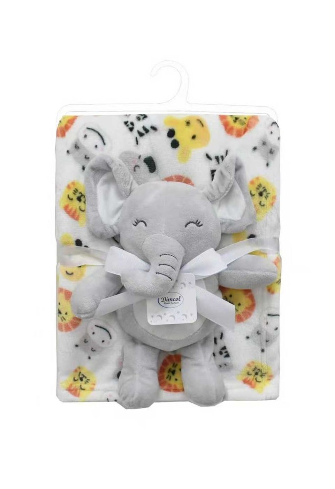 Λούτρινο Ζωάκι Σετ 2 Τεμ. bebe Elephant 23 Ύψος 25 cm & Εμπριμέ Κουβέρτα Coral Fleece 75x100 cm Grey 100% Polyester Λούτρινο Ζωάκι Σετ 2 Τεμ. bebe Elephant 23 Ύψος 25 cm & Εμπριμέ Κουβέρτα Coral Fleece 75x100 cm Grey 100% Polyester
