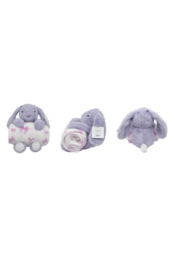Λούτρινο Ζωάκι Σετ 2 Τεμ. bebe Rabbit 17 Ύψος 30 cm & Εμπριμέ Κουβέρτα Coral Fleece 75x90 cm Lilac 100% Polyester Λούτρινο Ζωάκι Σετ 2 Τεμ. bebe Rabbit 17 Ύψος 30 cm & Εμπριμέ Κουβέρτα Coral Fleece 75x90 cm Lilac 100% Polyester