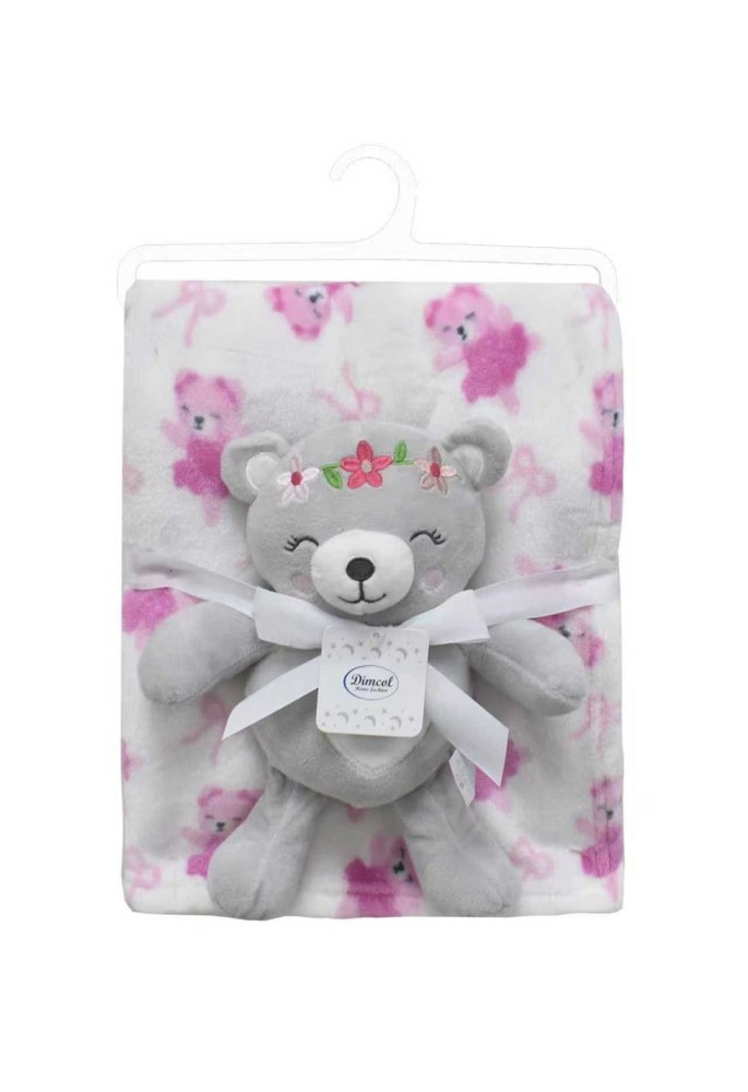Λούτρινο Ζωάκι Σετ 2 Τεμ. bebe Teddy Bear 21 Ύψος 25 cm & Εμπριμέ Κουβέρτα Coral Fleece 75x100 cm Grey 100% Polyester Λούτρινο Ζωάκι Σετ 2 Τεμ. bebe Teddy Bear 21 Ύψος 25 cm & Εμπριμέ Κουβέρτα Coral Fleece 75x100 cm Grey 100% Polyester