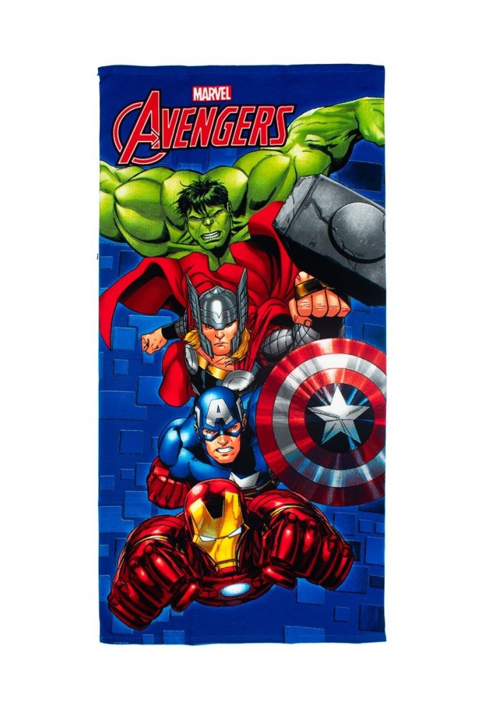 Πετσέτα Θαλάσσης Quick Dry Marvel Avengers 052 70x140 Blue 100% Microfiber
