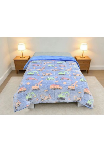 Κουβερτοπάπλωμα φωσφορίζον Bulldozer 175x225 Blue 100% Polyester Κουβερτοπάπλωμα φωσφορίζον Bulldozer 175x225 Blue 100% Polyester