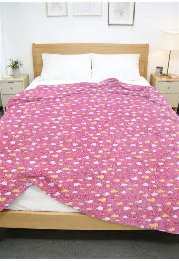 Κουβέρτα Fleece φωσφορίζουσα Hearts 175x225 Pink 100% Polyester Κουβέρτα Fleece φωσφορίζουσα Hearts 175x225 Pink 100% Polyester