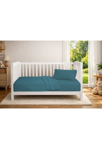 Κουβέρτα Πικέ bebe Μονόχρωμη 325 gr/m² 125x150 Petrol 100% Cotton Κουβέρτα Πικέ bebe Μονόχρωμη 325 gr/m² 125x150 Petrol 100% Cotton