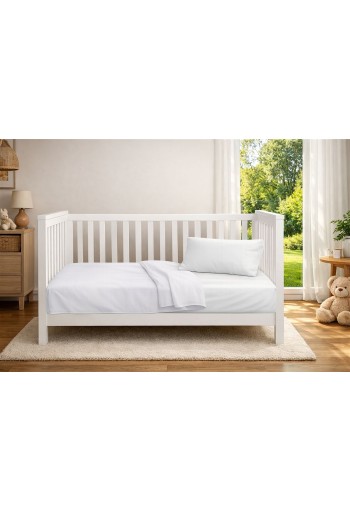 Κουβέρτα Πικέ bebe Μονόχρωμη 325 gr/m² 125x150 White 100% Cotton