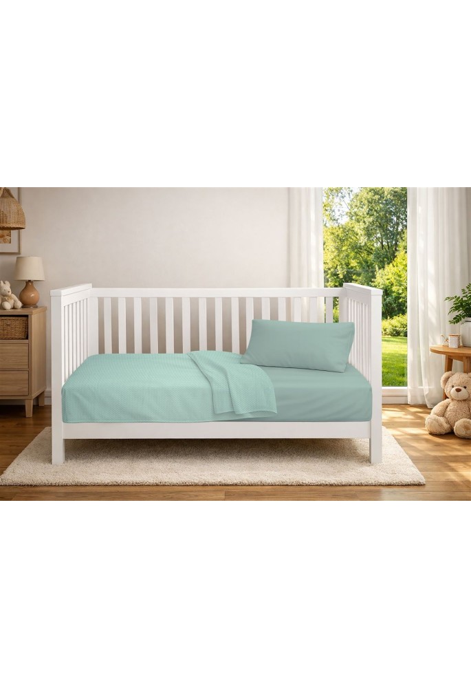Κουβέρτα Πικέ bebe Μονόχρωμη 325 gr/m² 125x150 Mint 100% Cotton Κουβέρτα Πικέ bebe Μονόχρωμη 325 gr/m² 125x150 Mint 100% Cotton