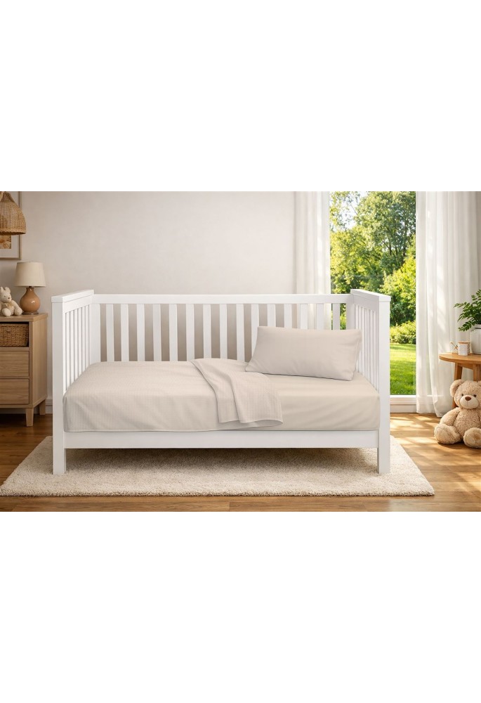 Κουβέρτα Πικέ bebe Μονόχρωμη 325 gr/m² 125x150 Ecru 100% Cotton Κουβέρτα Πικέ bebe Μονόχρωμη 325 gr/m² 125x150 Ecru 100% Cotton