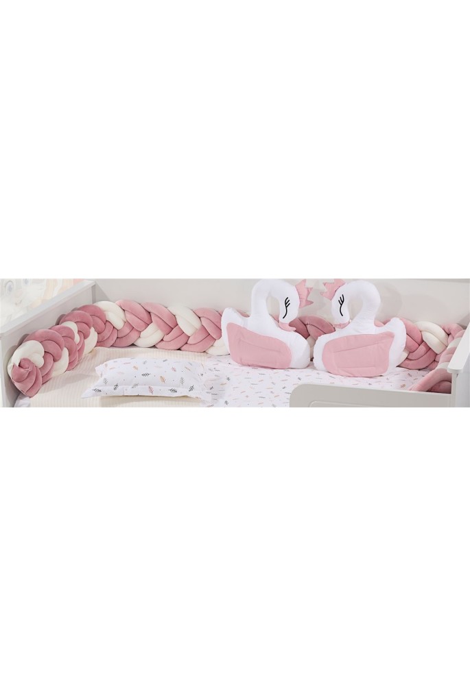 Πάντα Πλεξούδα bebe Velvet 20 Μήκος 220 cm White-Pink 100% Polyester