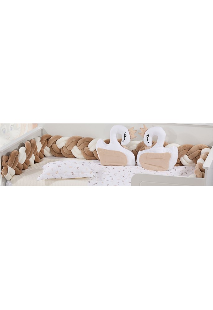 Πάντα Πλεξούδα bebe Velvet 21 Μήκος 220 cm White-Golden Beige 100% Polyester Πάντα Πλεξούδα bebe Velvet 21 Μήκος 220 cm White-Golden Beige 100% Polyester