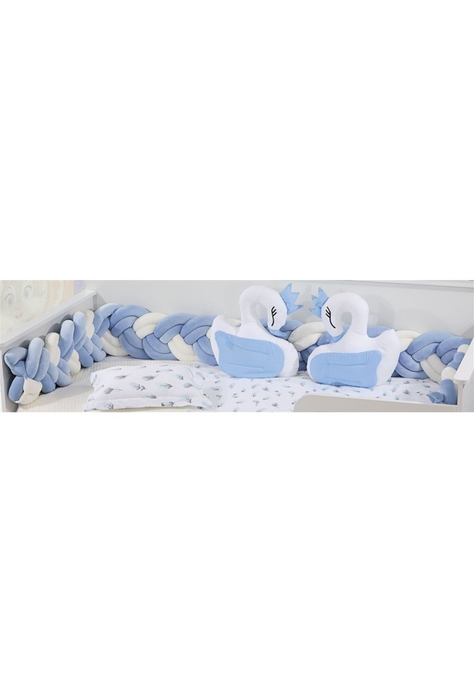 Πάντα Πλεξούδα bebe Velvet 24 Μήκος 220 cm White-Sky Blue 100% Polyester