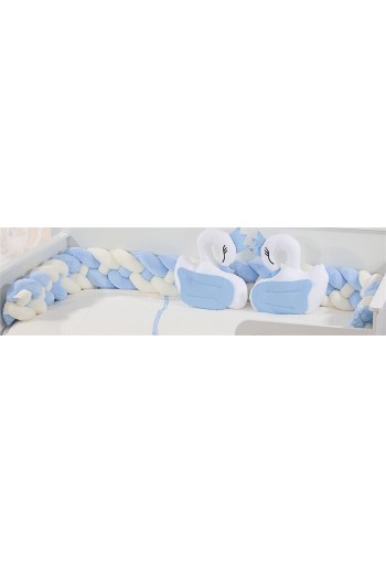 Πάντα Πλεξούδα bebe Wellsoft 45 Μήκος 220 cm White-Sky Blue 100% Polyester Πάντα Πλεξούδα bebe Wellsoft 45 Μήκος 220 cm White-Sky Blue 100% Polyester