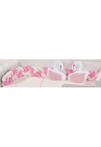 Πάντα Πλεξούδα bebe Wellsoft 50 Μήκος 220 cm White-Pink 100% Polyester Πάντα Πλεξούδα bebe Wellsoft 50 Μήκος 220 cm White-Pink 100% Polyester