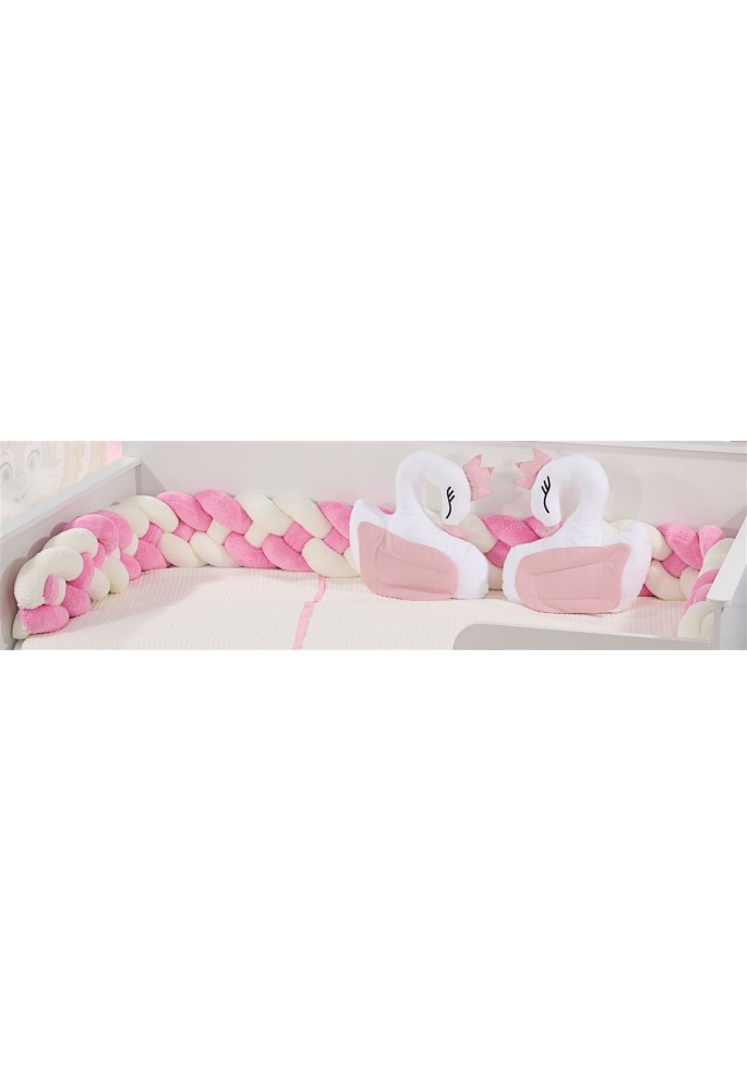 Πάντα Πλεξούδα bebe Wellsoft 50 Μήκος 220 cm White-Pink 100% Polyester Πάντα Πλεξούδα bebe Wellsoft 50 Μήκος 220 cm White-Pink 100% Polyester