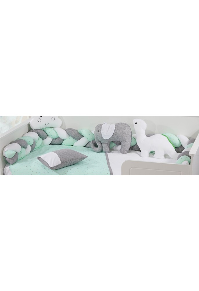 Πάντα Πλεξούδα bebe Τρίχρωμη 26 Μήκος 220 cm Grey-Mint 65/35 Cott/Pol Πάντα Πλεξούδα bebe Τρίχρωμη 26 Μήκος 220 cm Grey-Mint 65/35 Cott/Pol