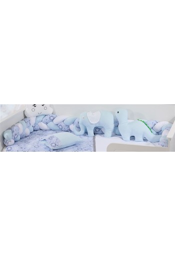 Πάντα Πλεξούδα bebe Τρίχρωμη 28 Μήκος 220 cm White-Sky Blue 65/35 Cott/Pol Πάντα Πλεξούδα bebe Τρίχρωμη 28 Μήκος 220 cm White-Sky Blue 65/35 Cott/Pol