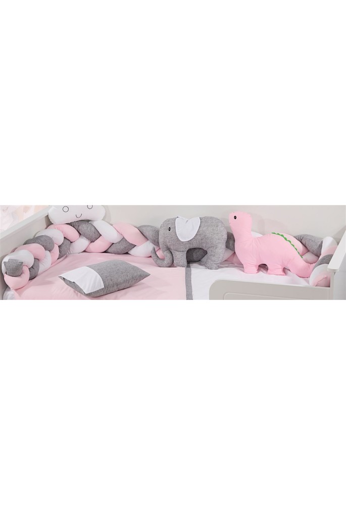 Πάντα Πλεξούδα bebe Τρίχρωμη 29 Μήκος 220 cm Grey-Pink 65/35 Cott/Pol Πάντα Πλεξούδα bebe Τρίχρωμη 29 Μήκος 220 cm Grey-Pink 65/35 Cott/Pol