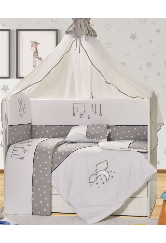 Προίκα Μωρού Με Κέντημα Σετ 9 τεμ bebe Sweet Dreams 08 White-Grey 100% Cotton Προίκα Μωρού Με Κέντημα Σετ 9 τεμ bebe Sweet Dreams 08 White-Grey 100% Cotton