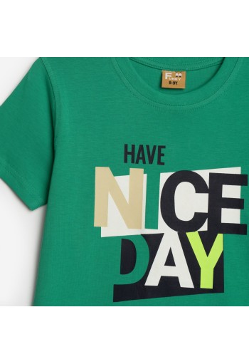 FUNKY Μπλούζα Κοντό Μανίκι Have a nice day 125-105128-3 Golf Green