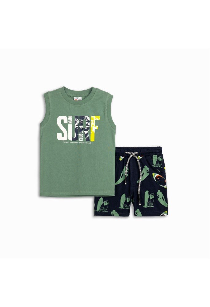 Funky Σετ Μπλούζα Αμάνικη και Βερμούδα Surf 125-301400-2 Πράσινο Funky Σετ Μπλούζα Αμάνικη και Βερμούδα Surf 125-301400-2 Πράσινο