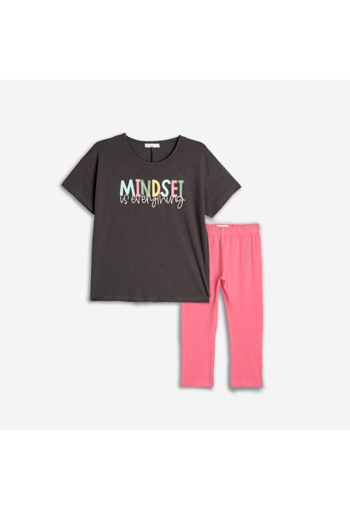 Funky Σετ Μπλούζα και Κολάν Κάπρι Mindset 125-519103-2 Ανθρακί Φούξια Funky Σετ Μπλούζα και Κολάν Κάπρι Mindset 125-519103-2 Ανθρακί Φούξια