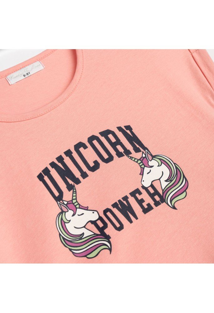 Funky Σετ Μπλούζα και Σορτς Τζιν Unicorn Power 125-526105-1 Σομόν Funky Σετ Μπλούζα και Σορτς Τζιν Unicorn Power 125-526105-1 Σομόν