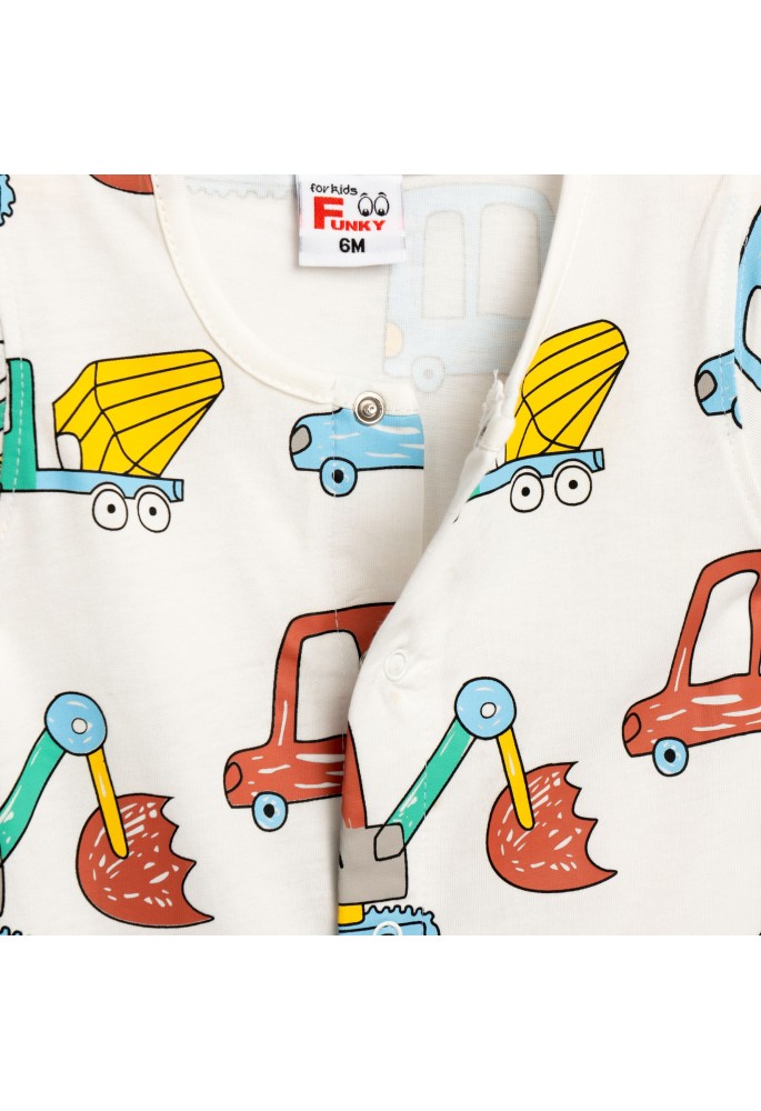 FUNKY Φορμάκι Κοντομάνικο "Cars" 126-050109-1 Εκρού FUNKY Φορμάκι Κοντομάνικο "Cars" 126-050109-1 Εκρού