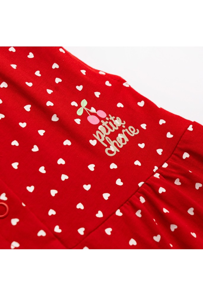 FUNKY Φορμάκι Αμάνικο και Σαλιάρα "Hearts" 126-060120-1 Φωτεινό Κόκκινο FUNKY Φορμάκι Αμάνικο και Σαλιάρα "Hearts" 126-060120-1 Φωτεινό Κόκκινο