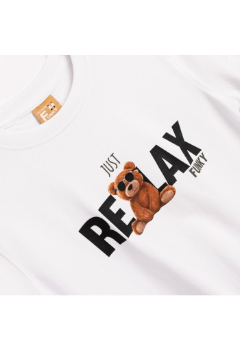 FUNKY Μπλούζα με Κοντό Μανίκι "Relax" 126-105107-1 Λευκό